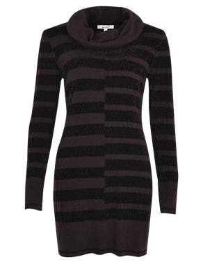 Cowl Neck Chenille Striped Knitted Tunic Image 2 of 6