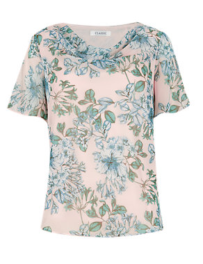 Cowl Neck Floral Blouse Image 2 of 4