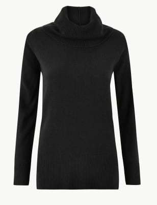 cowl neck jumper black