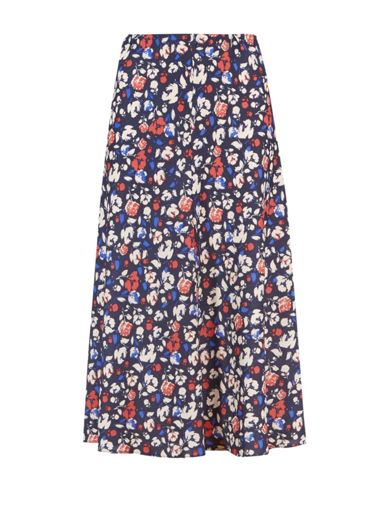 Crêpe Ditsy Floral A-Line Skirt 3 of 4