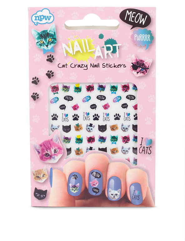 Crazy Cat Nail Art Stickers Image 1 of 2