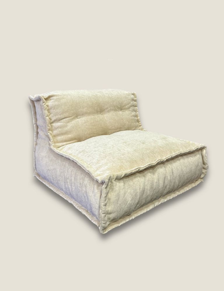 Cream Quilted Beanbag Chair 1 of 1