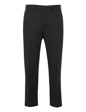 Crease Resistant Linen Blend Flat Front Trousers Image 2 of 7