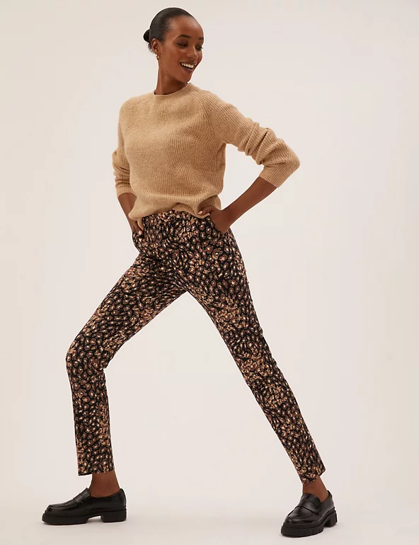 Slacks and Chinos Skinny trousers Womens Clothing Trousers Wolford Leopard-print leggings in Brown 
