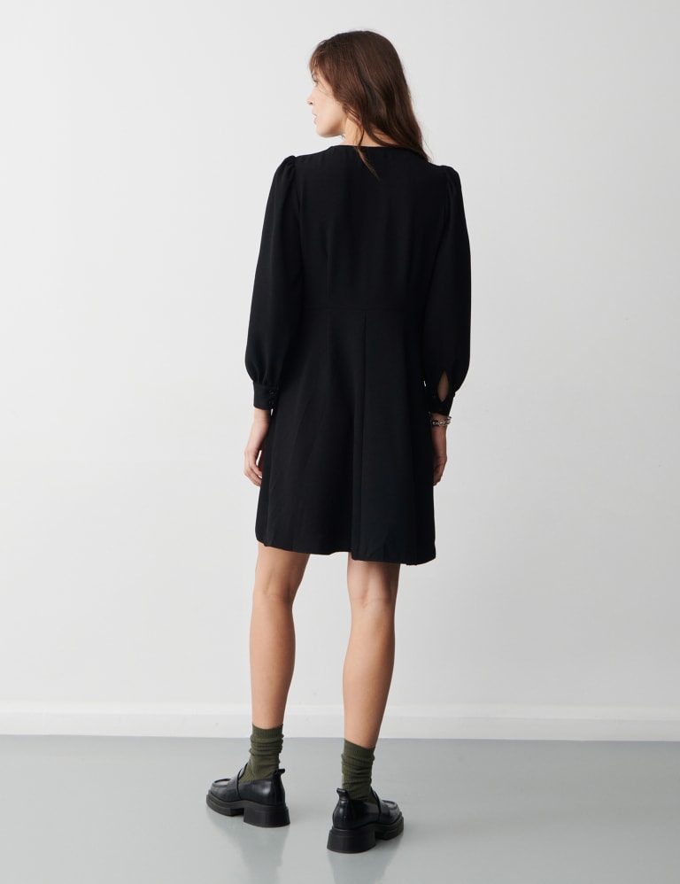 Button through shop skater dress