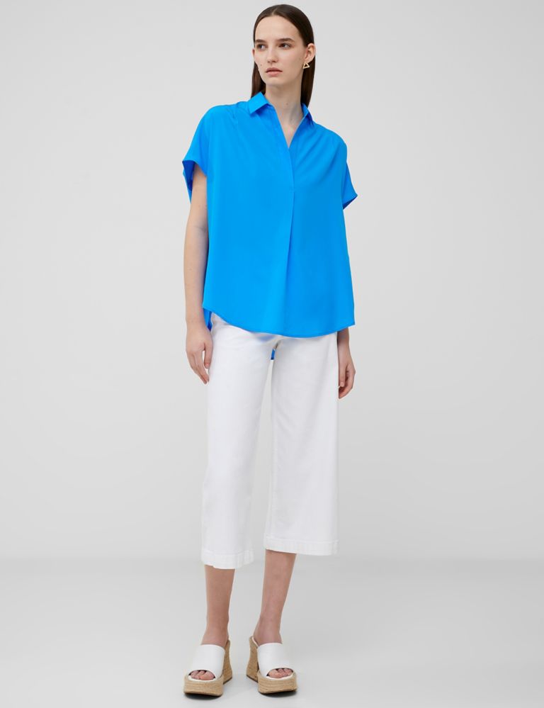 Crepe Collared Popover Blouse 3 of 4