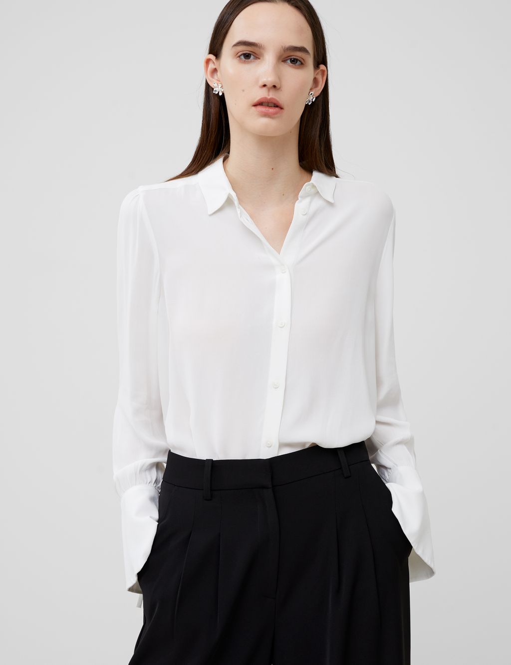 Crepe Collared Shirt 3 of 4