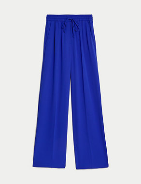 Crepe Drawstring Wide Leg Trousers Image 2 of 6