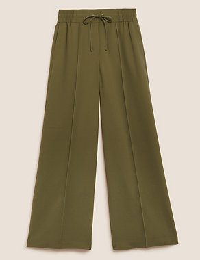Crepe Drawstring Wide Leg Trousers Image 2 of 5