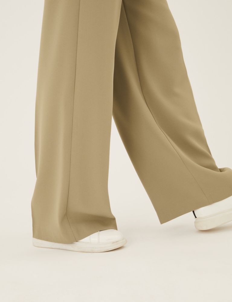 Crepe Drawstring Wide Leg Trousers 5 of 6