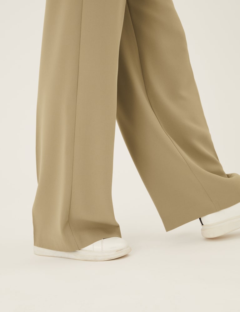 Crepe Drawstring Wide Leg Trousers, M&S Collection