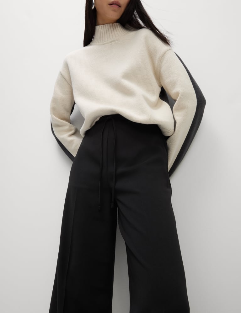 Marks and spencer crepe wide leg trousers hot sale