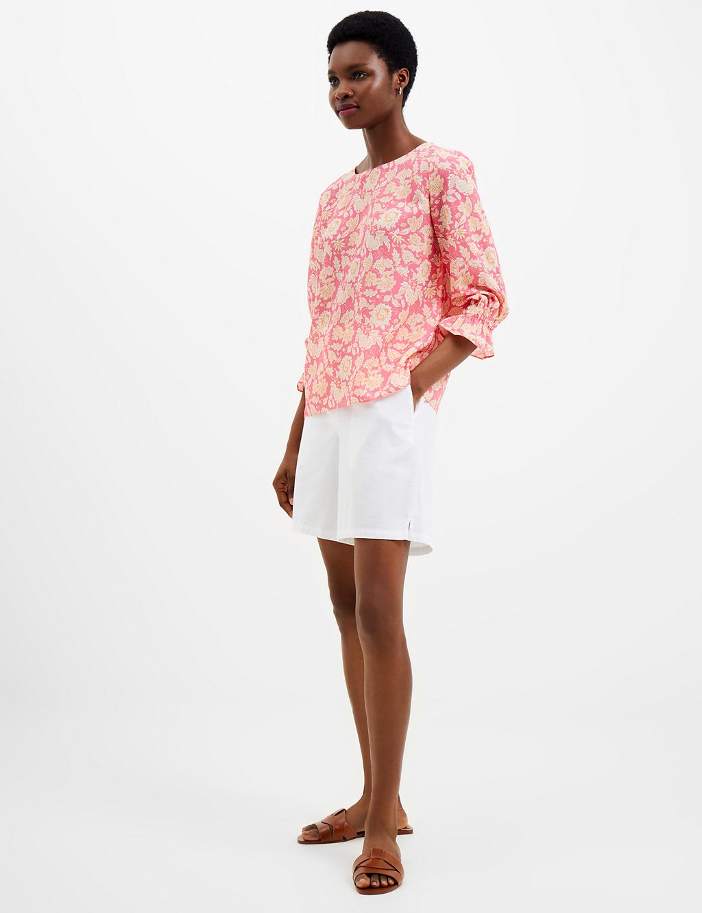 Crepe Floral Shell Top 1 of 3