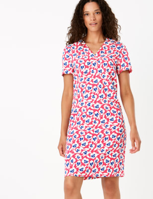 m&s linen shift dress