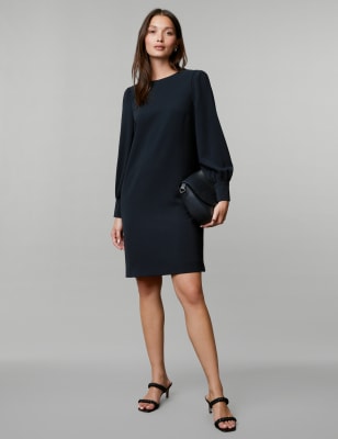 Crepe Knee Length Shift Dress, JAEGER