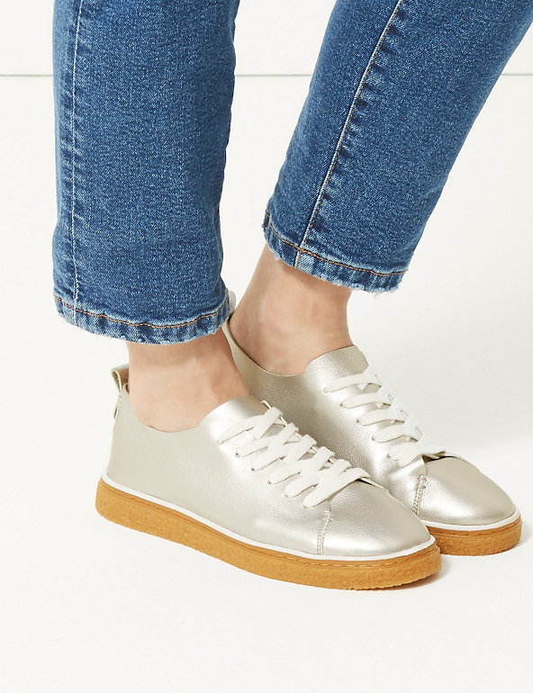 Nominaal Kiwi Wees tevreden Crepe Lace-up Trainers | M&S Collection | M&S