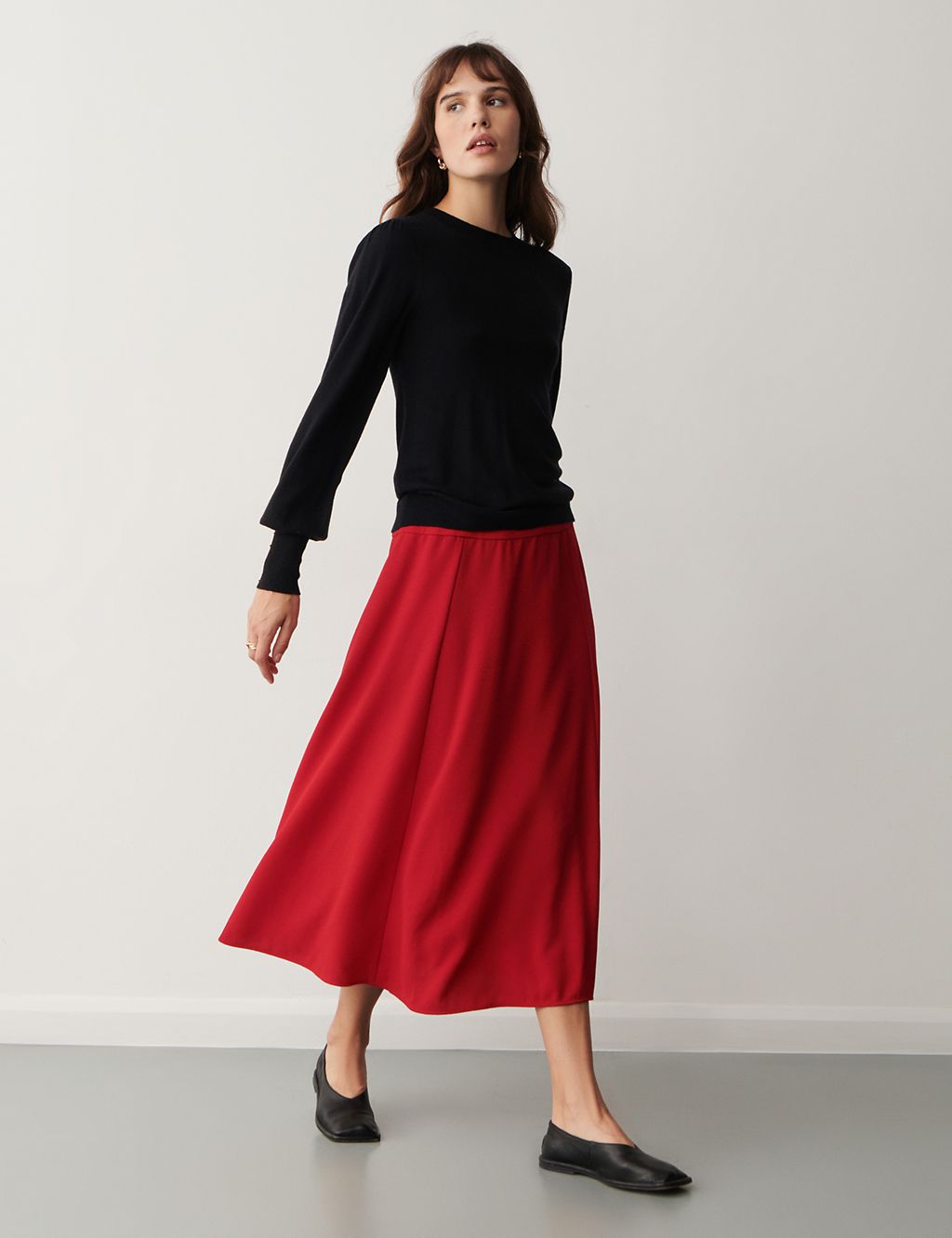 Crepe Midaxi A-Line Skirt 4 of 4