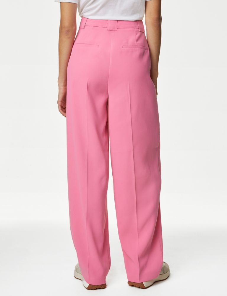 Crepe Pleat Front Straight Leg Trousers 6 of 6