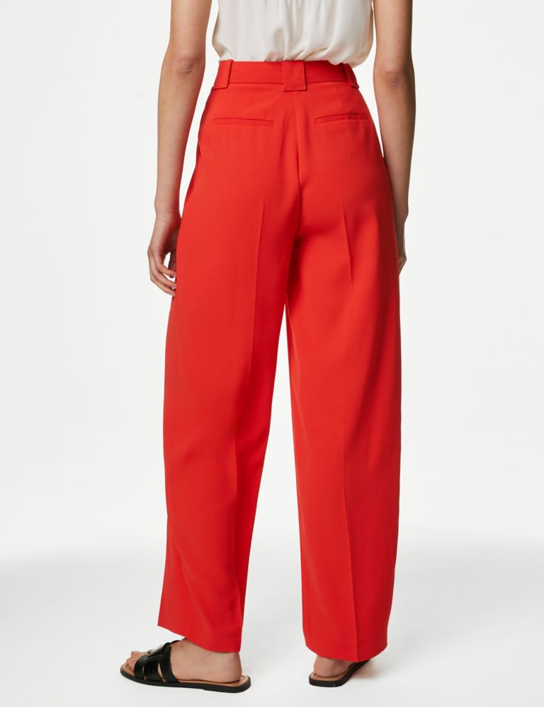Crepe Pleat Front Straight Leg Trousers 5 of 5