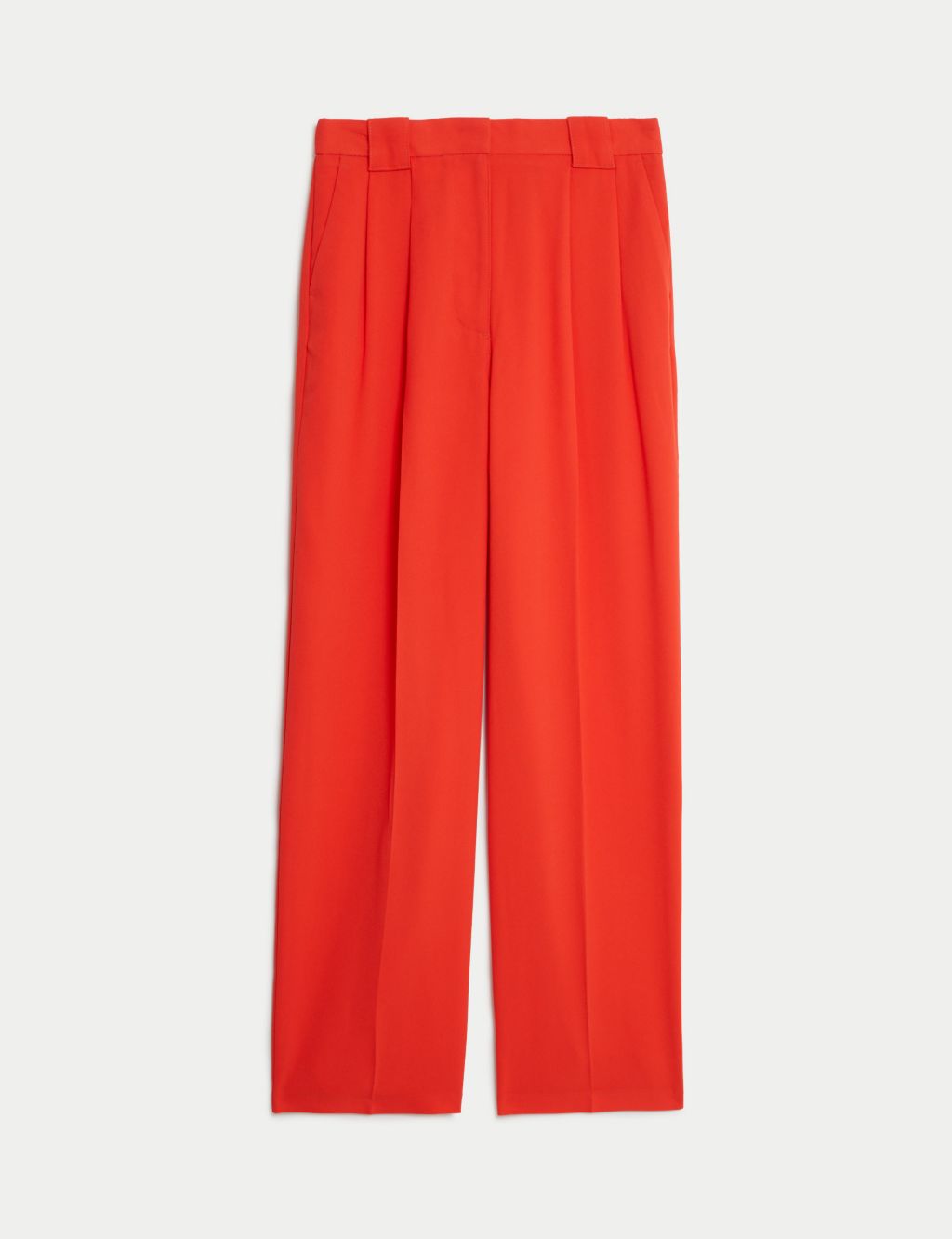 Crepe Pleat Front Straight Leg Trousers 1 of 5