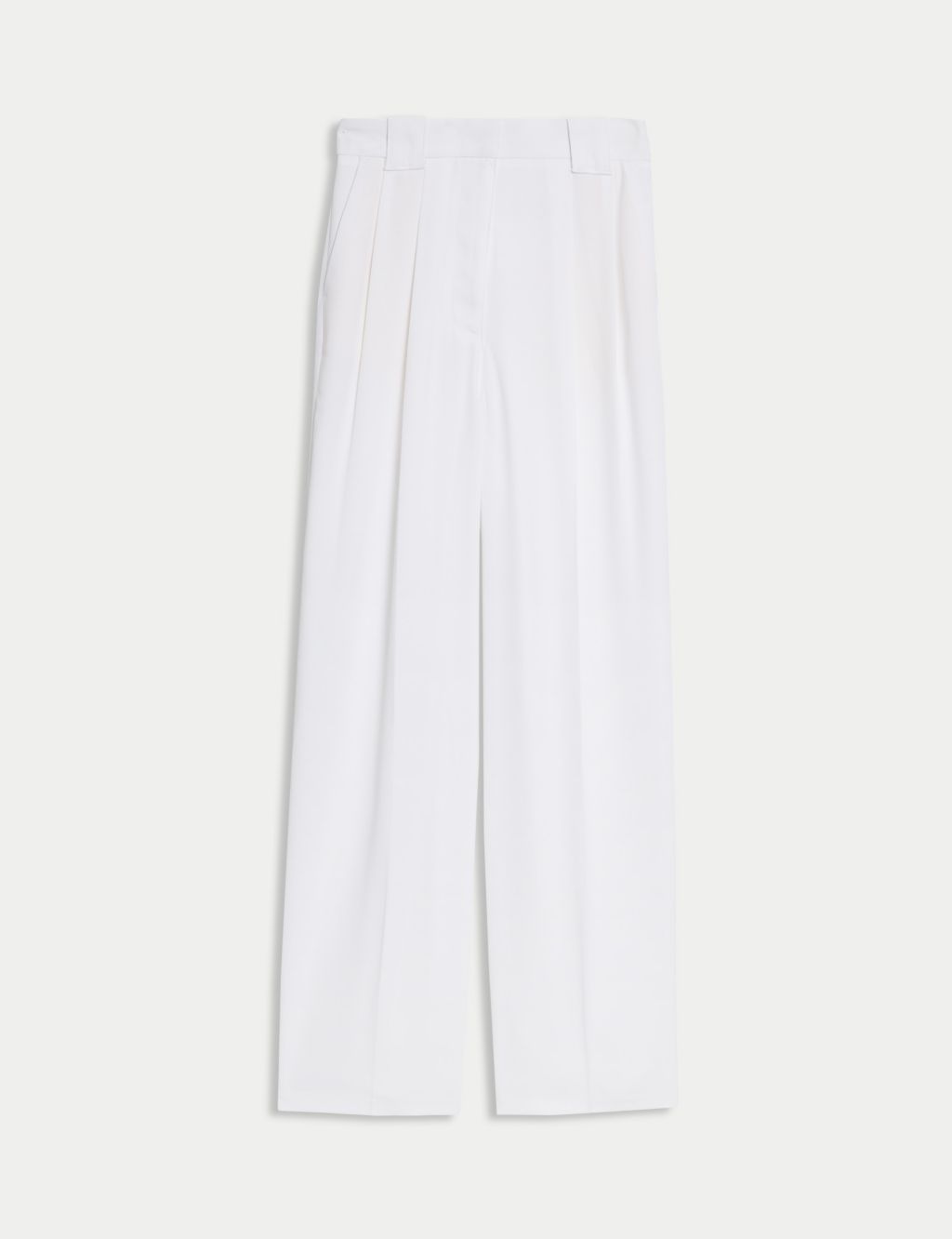 Crepe Pleat Front Straight Leg Trousers 1 of 5
