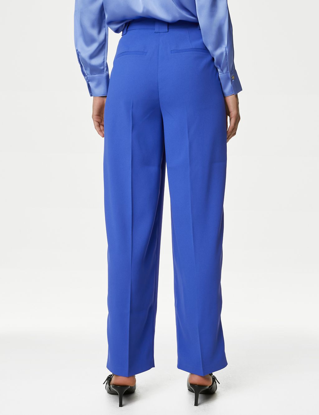 Crepe Pleat Front Straight Leg Trousers 5 of 5