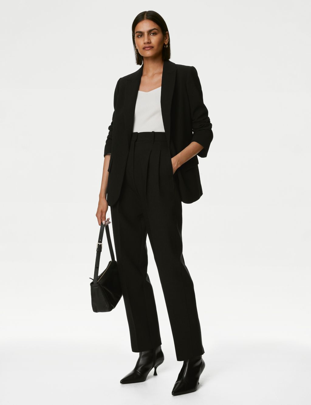 Crepe Relaxed Single Breasted Blazer | M&S Collection | M&S