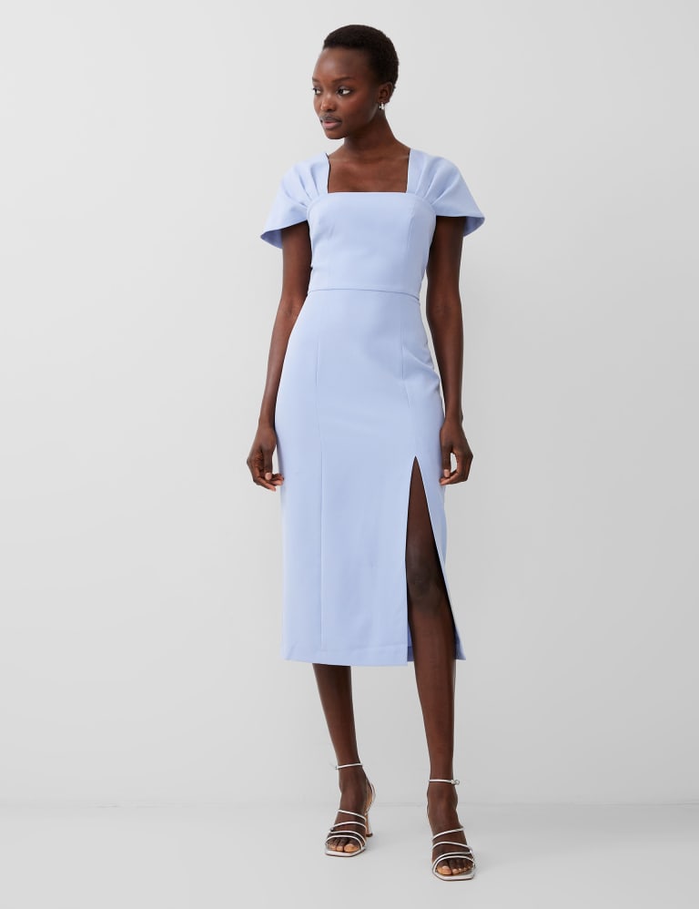 Crepe Square Neck Midi Bodycon Dress, French Connection