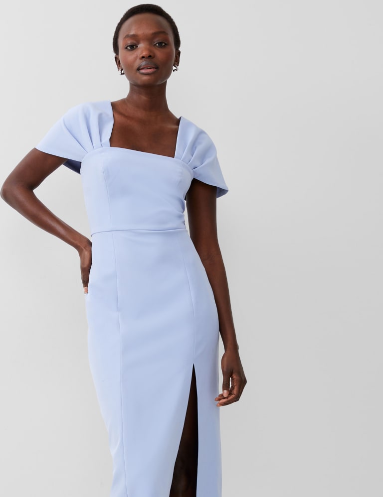 Crepe Square Neck Midi Bodycon Dress, French Connection