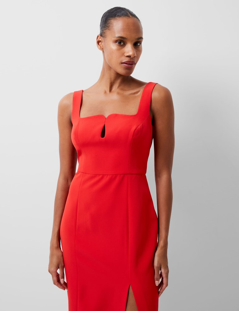 Crepe Strappy Midi Column Dress 1 of 4