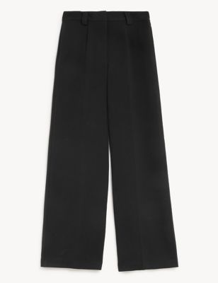 Crepe Tab Detail Wide Leg Trousers Image 2 of 5