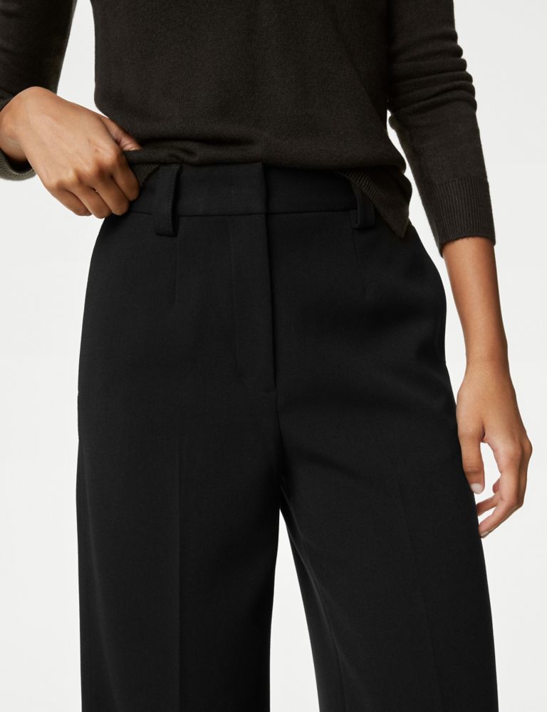 Crepe Tab Detail Wide Leg Trousers | M&S Collection | M&S