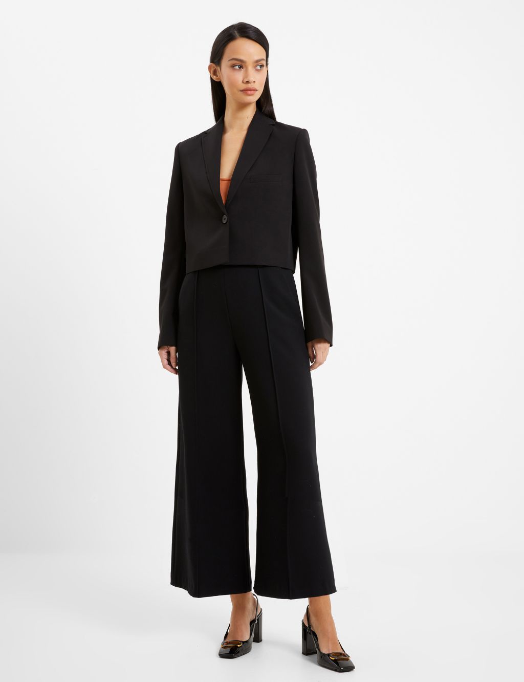 Crepe Tailored Cropped Blazer | French Connection | M&S