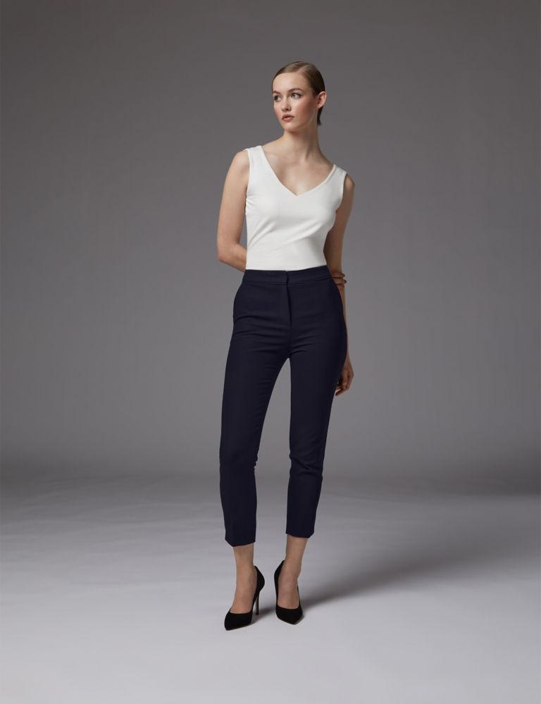 Crepe Tapered Ankle Grazer Trousers 1 of 4