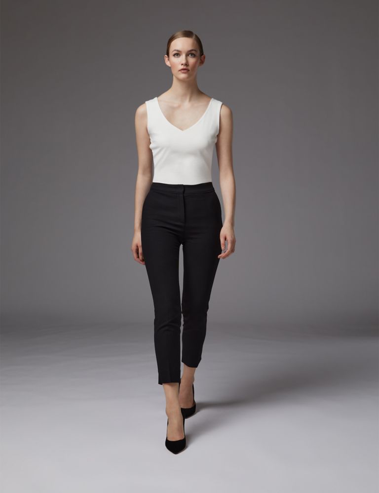 Crepe Tapered Ankle Grazer Trousers 1 of 4