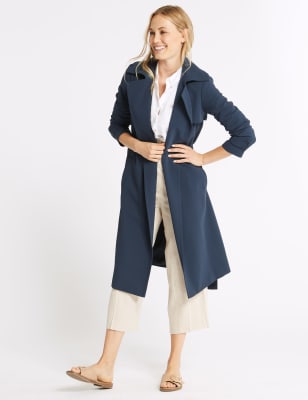 Crepe discount trench coat