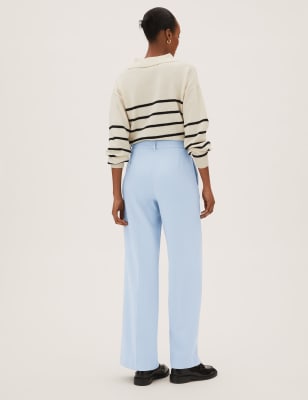 Marks and spencer crepe wide leg trousers sale