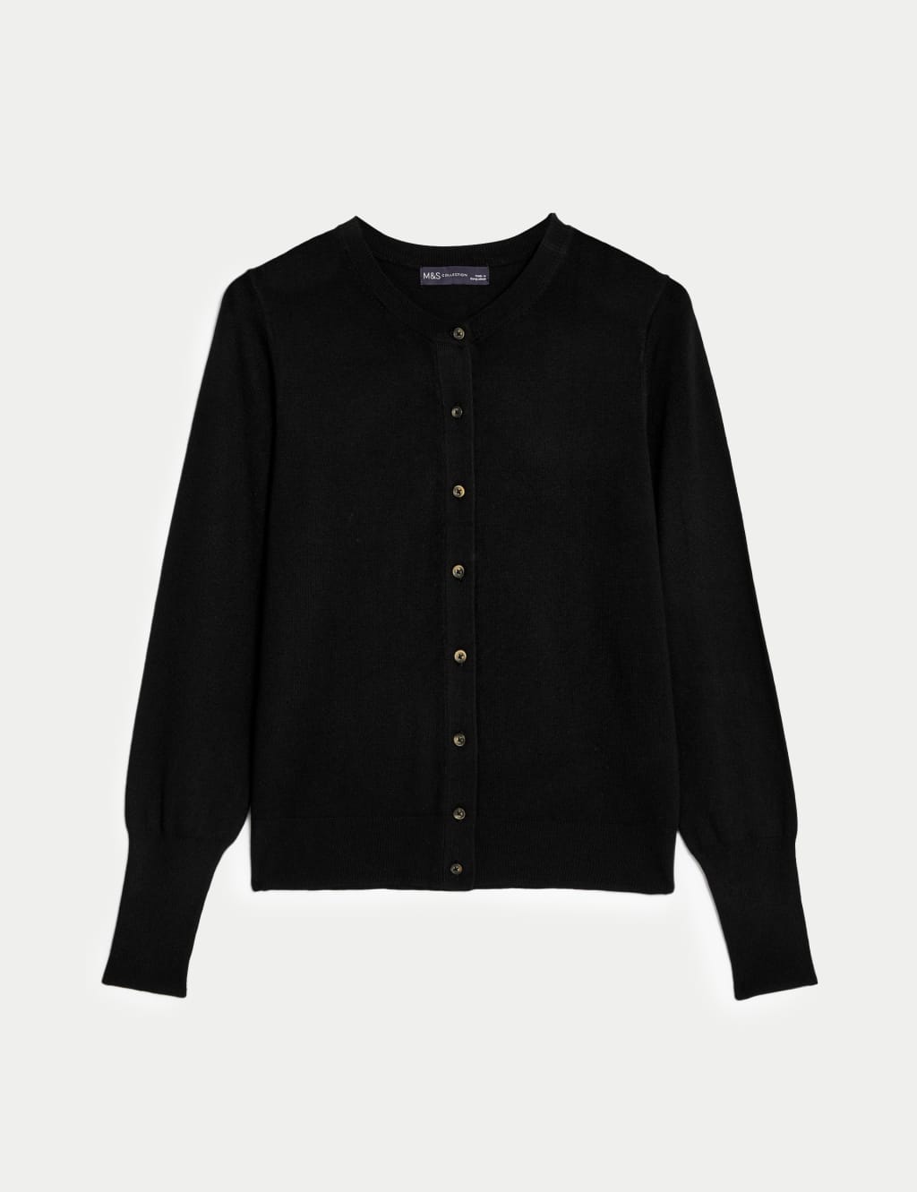Crew Neck Button Front Cardigan M S Collection M S