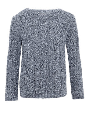 Crew Neck Cable Knit Jumper Image 2 of 4