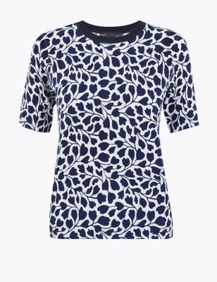 Crew Neck Fitted Short Sleeve Top | M&S Collection | M&S