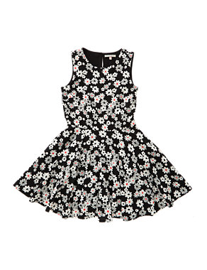 Crew Neck Floral Girls Dress (5-14 Years) Image 2 of 4