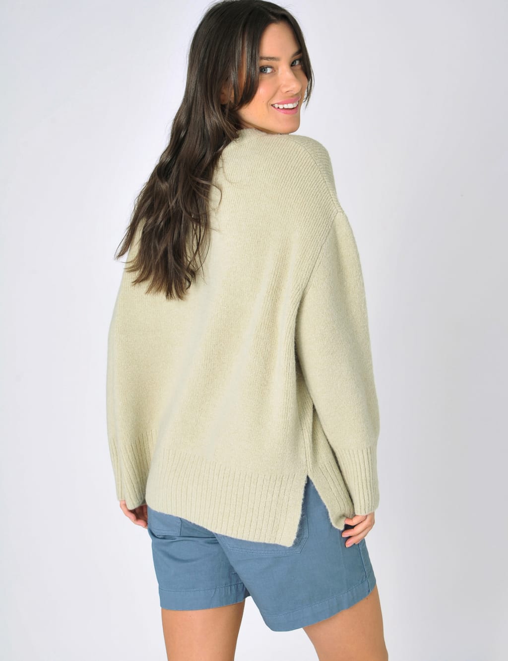 6208 Fawn V Neck Relaxed Fit Jumper main image 1