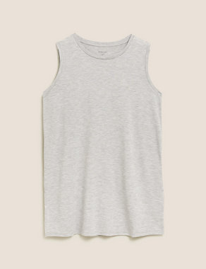 Crew Neck Relaxed Longline Vest Top Image 2 of 6