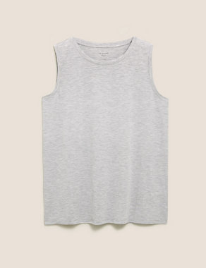 Crew Neck Relaxed Sleeveless Tank Top Image 2 of 5