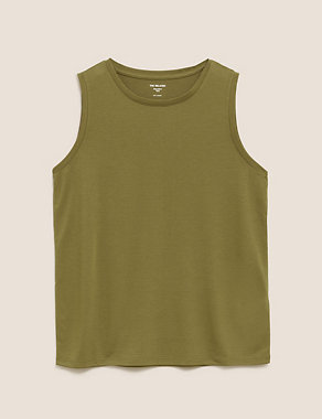 Crew Neck Relaxed Sleeveless Tank Top Image 2 of 5