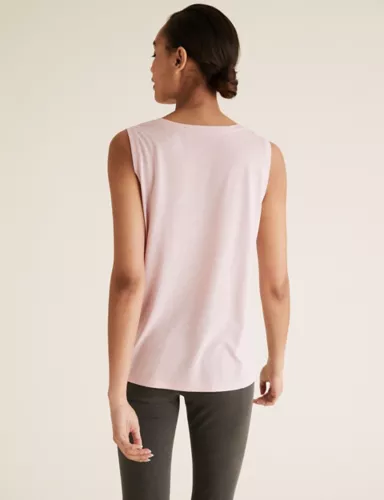 Crew Neck Relaxed Sleeveless Tank Top 4 of 4