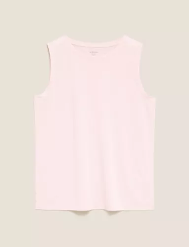 Crew Neck Relaxed Sleeveless Tank Top 1 of 4