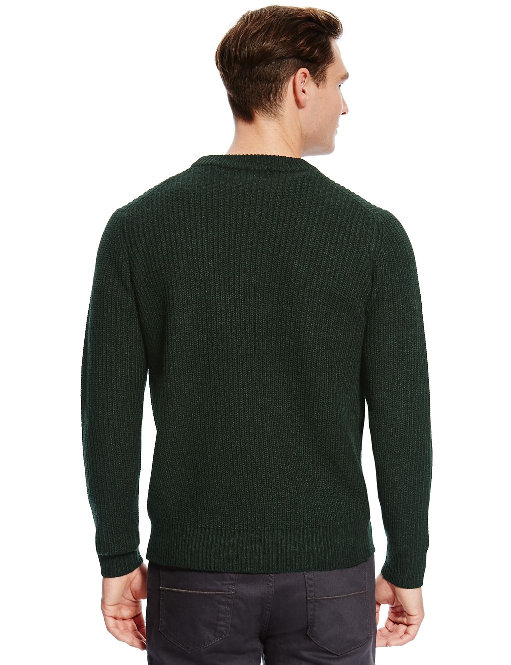 Crew Neck Textured Jumper with Wool 2 of 3