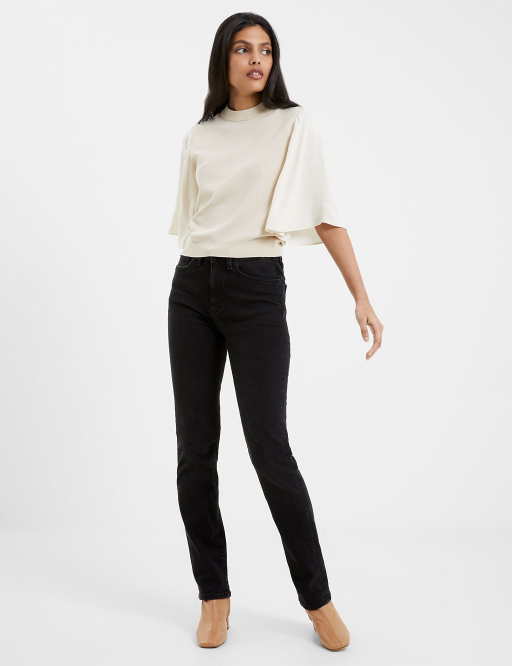 Crew Neck Wide Sleeve Knitted Top | French Connection | M&S