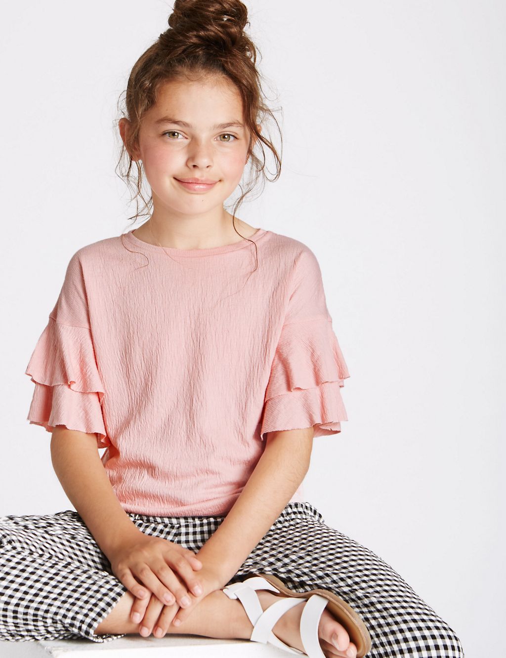 Crinkle Frill Sleeve Top (3-14 Years) 3 of 5